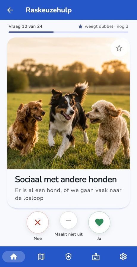 De raskeuzehulp in de app